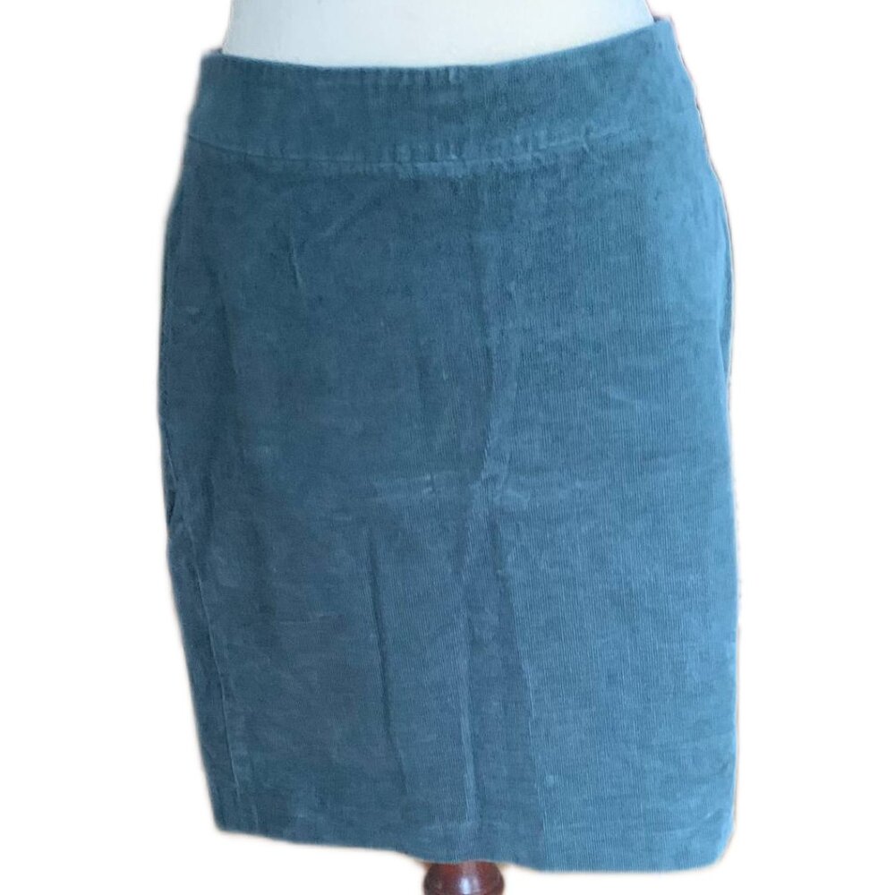 J. Crew Corduroy Teal Pencil Skirt